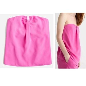 J Crew Strapless Tube Top Azalea Pink Party Glam SZ 6